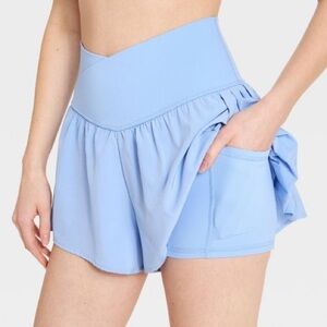Light Blue High-Waisted Athletics Shorts
